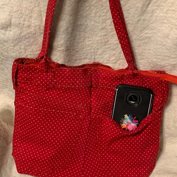 Handmade Upcycled Red Polkadot Handbag - Picture 12 of 15